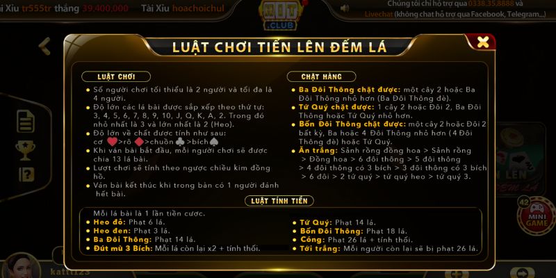 Tiến lên đếm lá Hit Club: Trải nghiệm game hot bậc nhất 2026 3 Sơ lược về luật chơi tiến lên đếm lá