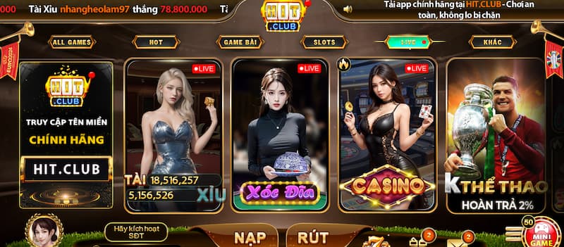 Live Casino Hit Club: Sảnh game cược xanh chín nhất 2026 2 Sảnh game live casino sở hữu công nghệ tiên tiến bậc nhất